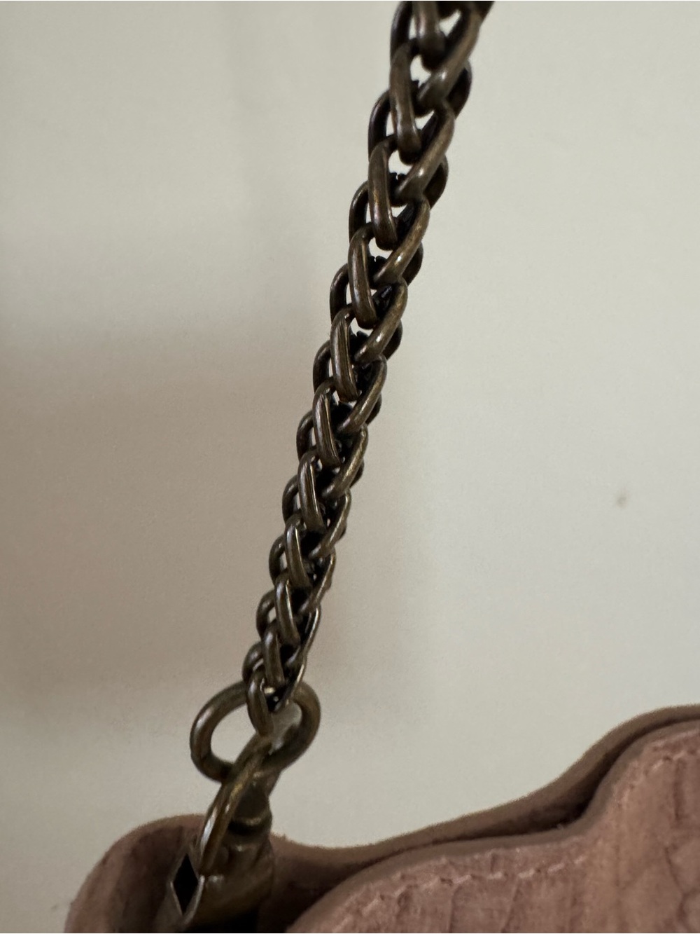 Stella McCartney Blush Suede Croc-Embossed Shoulder Bag - Picture 3 of 4